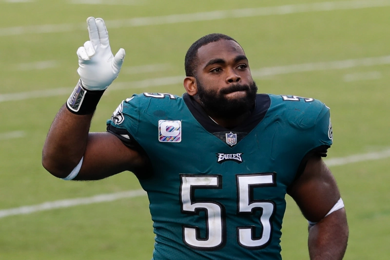 brandon graham in Eagles jersey, credits YONG KIM / Staff Photographer