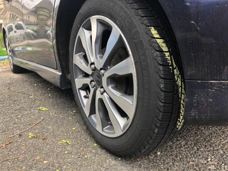 What does chalk on tires do - yellow chalk mark on parked car tire
