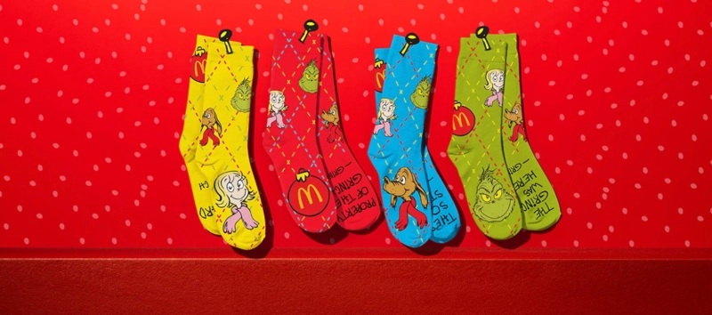 McDonalds Grinch Socks. Image Credits: McDonald's