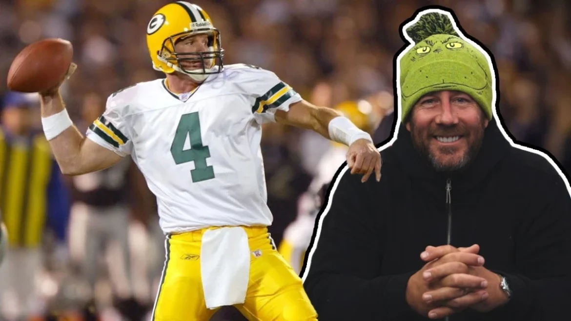 Brett Favre: Packers quarterback in action with fan.
