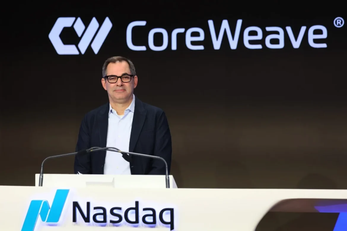 CoreWeave: IPO launch at Nasdaq podium.