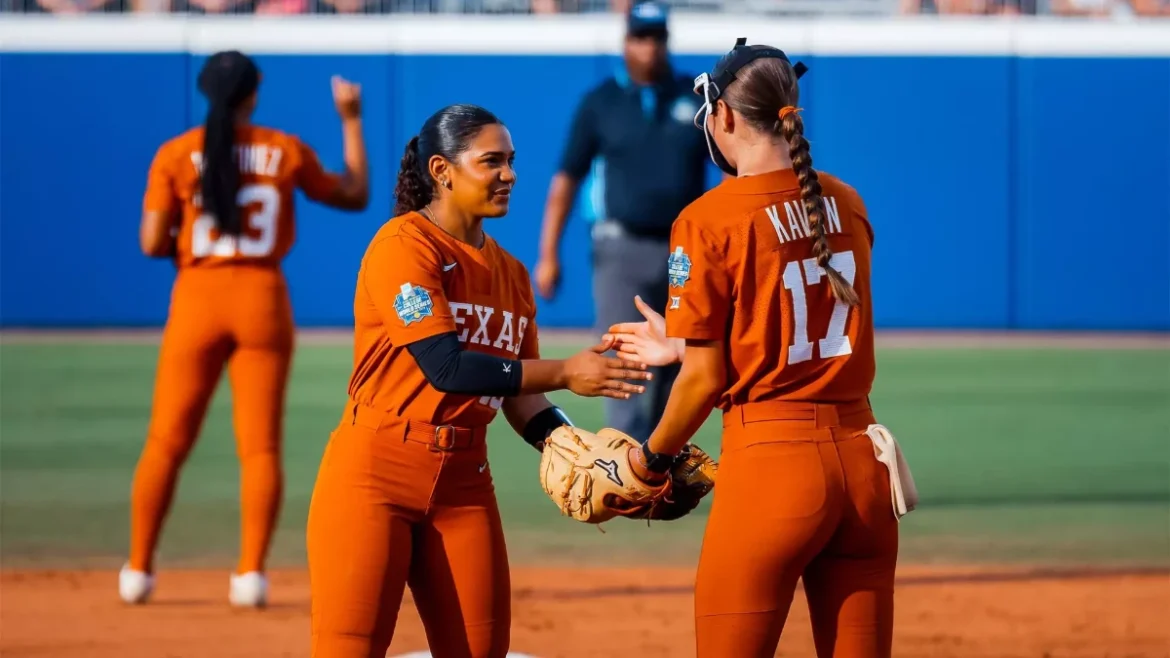 Texas softball roster: Longhorns players celebrate in orange uniforms.