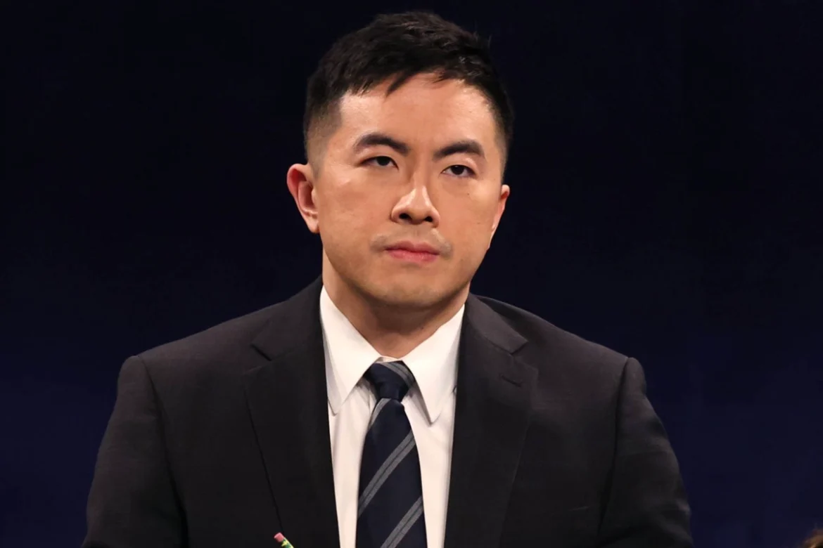 Bowen Yang on 'Saturday Night Live' on Nov. 15, 2025. Credit: Will Heath/NBC